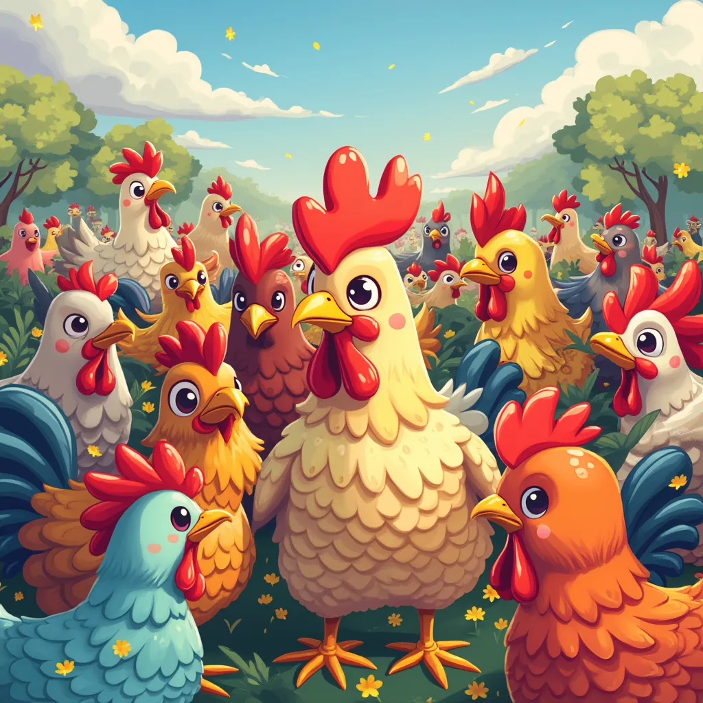 Fun illustration depicting a virtual Chicken Road community event