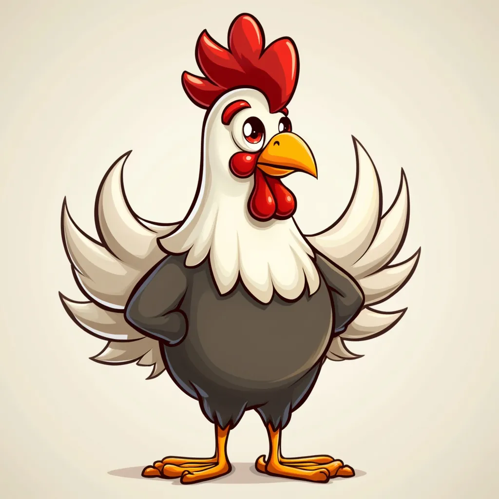The quirky and modern stylized chicken mascot character for Chicken Road