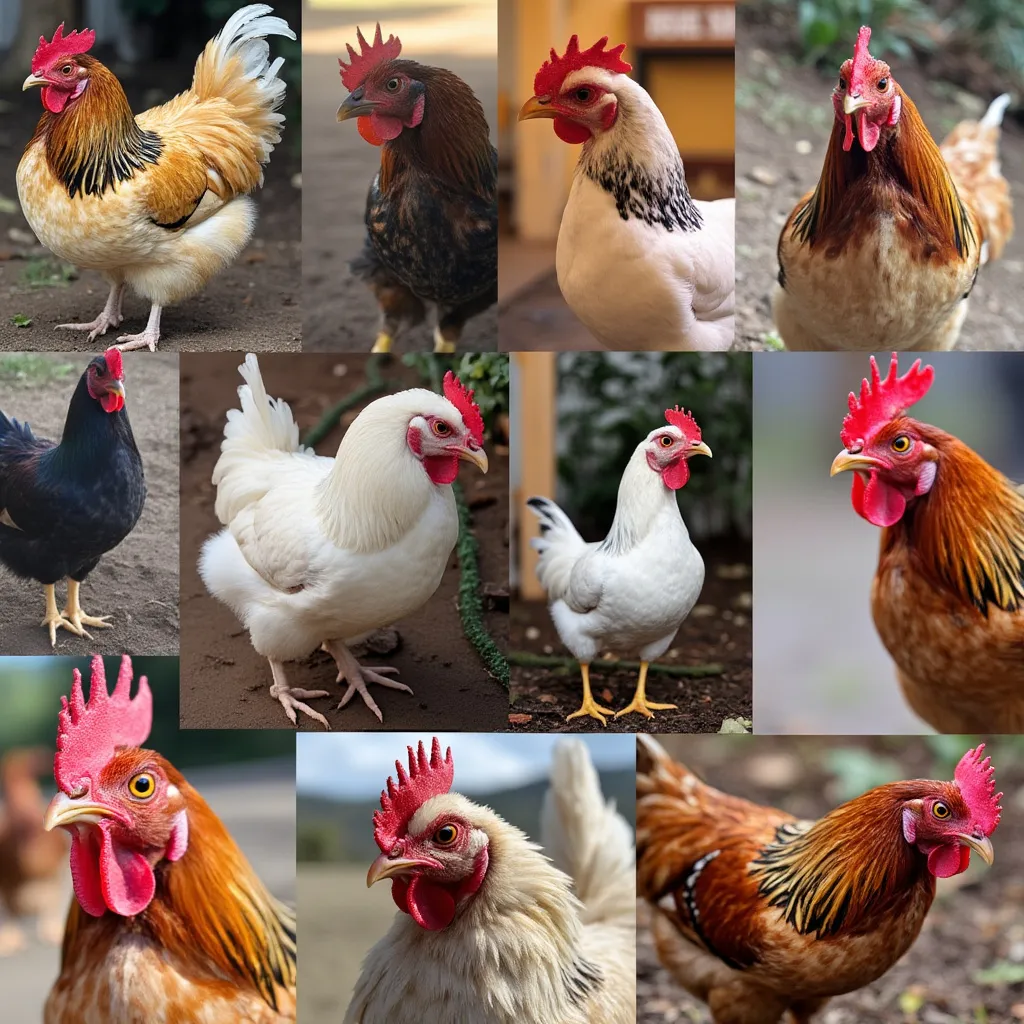 A collage of user-submitted chicken photos and stories.
